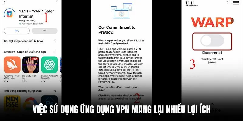 Việc sử dụng ứng dụng VPN mang lại nhiều lợi ích